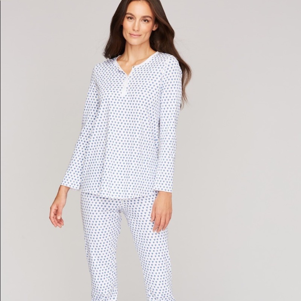ROLLER RABBIT LONG SLEEVE BLUE HEART PAJAMAS!!!